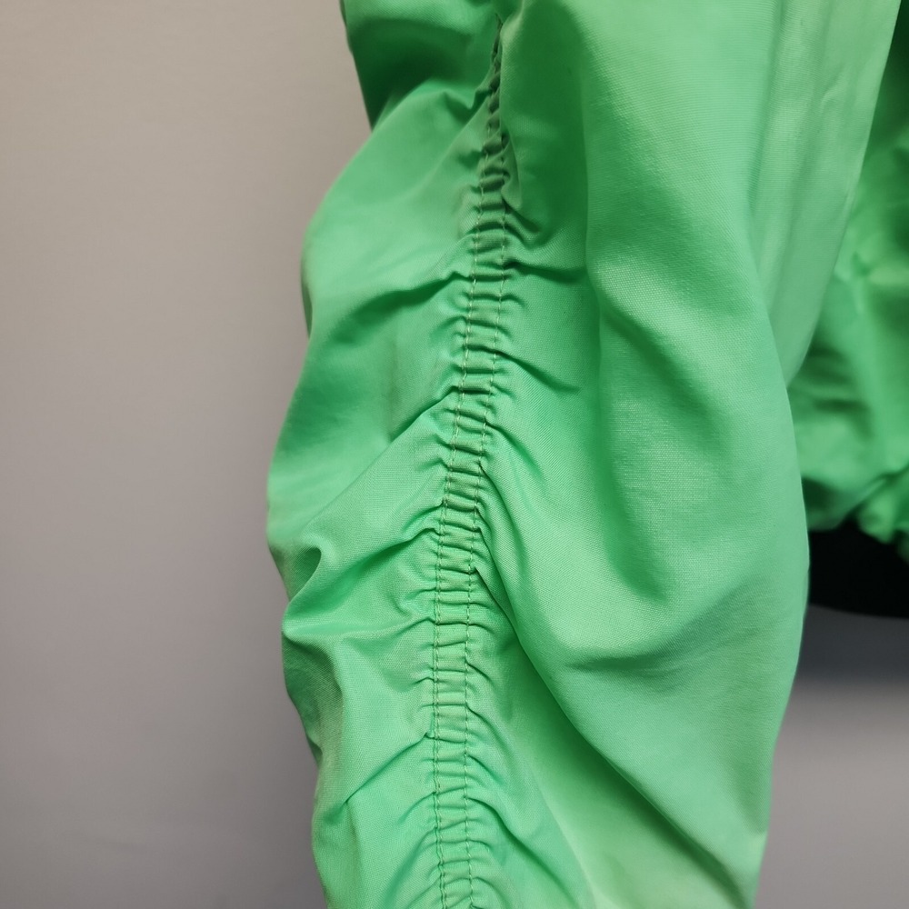 Body Ragz Vintage Neon Green Pastel Windbreaker Size XL 80s Y2K Gathered sleeve - Picture 5 of 9